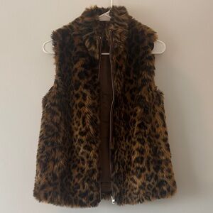 J. Crew Brown Faux Fur Vest